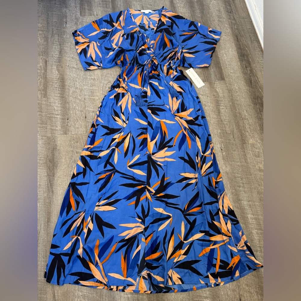 Cooper & Ella Langkawi Maxi Dress, S, Blue Floral, NWT, MSRP: $125